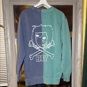 Two-Tone Green and Blue Men's Sweater